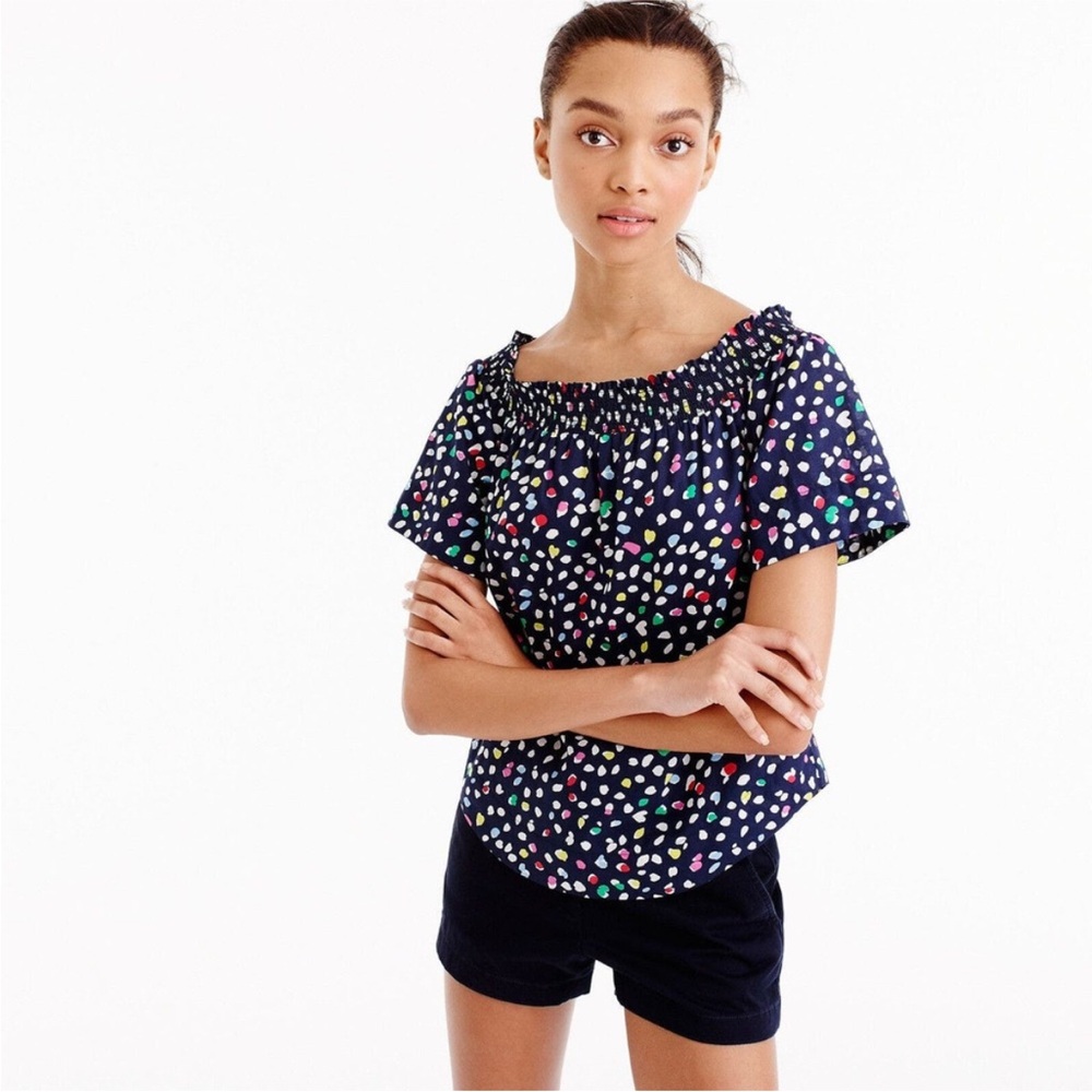 J.CREW Navy off-the-shoulder top 2